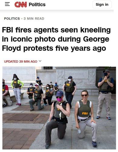 ФБР уволило около 20 агентов за коленопреклонение в поддержку BLM в 2020 году