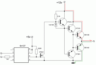 Драйвер полевого транзистора из дискретных компонентов