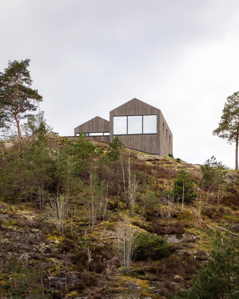Современная вилла в суровом скандинавском ландшафте